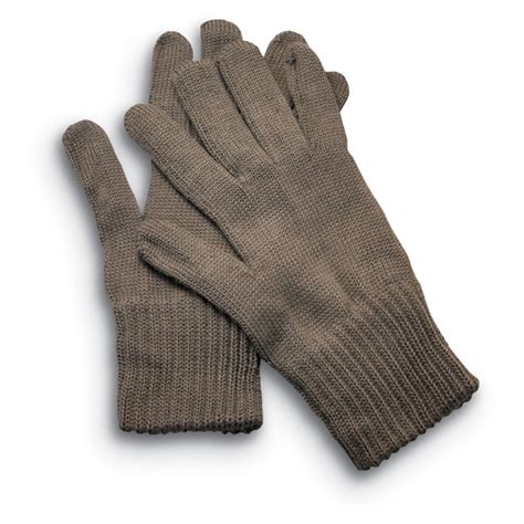 3 Prs Of New German Military Wool Gloves Od 102688 Gloves