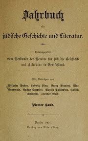 Jahrbuch F R J Dische Geschichte Und Literatur Verband Der Vereine