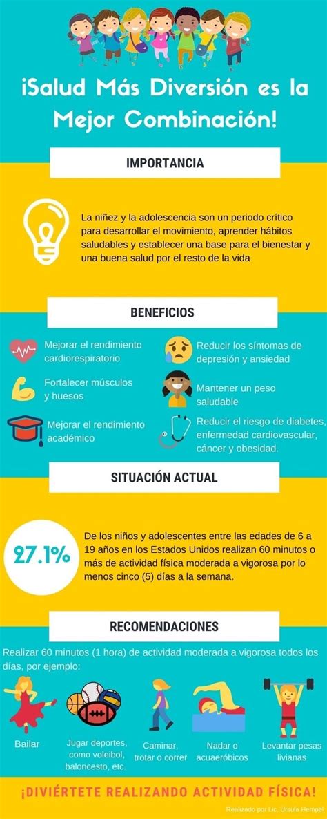 Infografía Actividad Física Para Niños Ursula Hempel Nutricionista