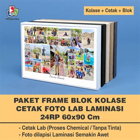 Jual Paket Cetak Kolase 24RP Laminasi Frame Foto Blok 60x90 Shopee