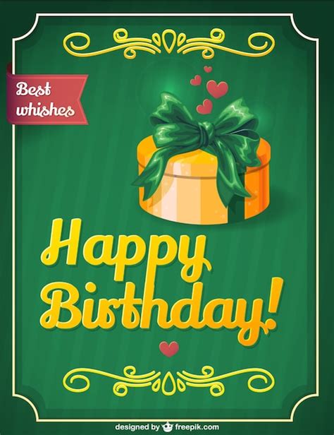 Free Vector | Retro Birthday Gift Card Design