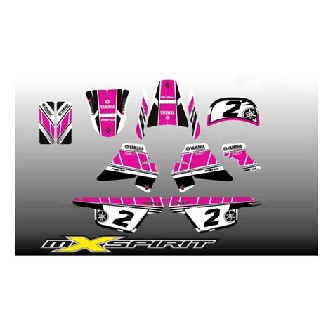 Kit Deco Autocollant Sticker Moto Cross Fille Girly Pour Yamaha Pw