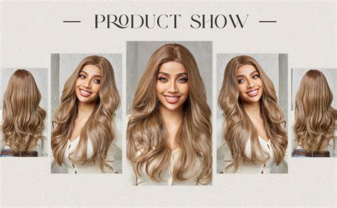 Amazon Alanhair Long Curly Brown Blonde Front Lace Wigs For Women