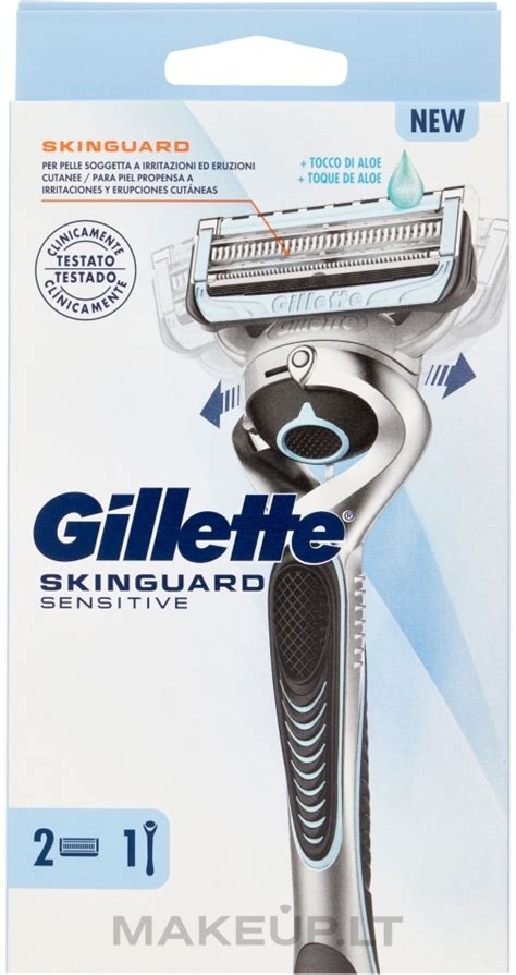 Gillette SkinGuard Sensitive Skustuvas su 2 keičiamomis kasetėmis