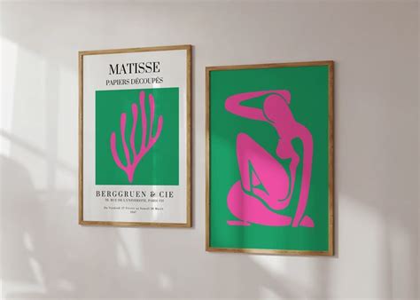 Matisse Poster Set Of Abstract Matisse Poster Pink And Green Poster