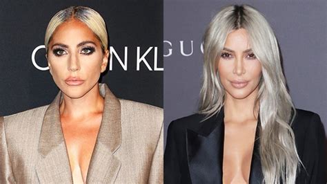 Lady Gaga Vs Kim Kardashian Both Rock Oversized Suits And Blonde Hair