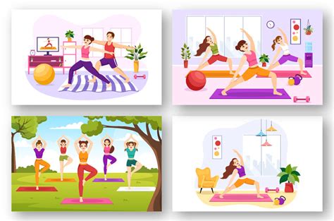 17 Yoga and Meditation Practices Illustration By denayunethj ...