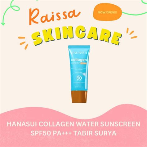 Jual HANASUI COLLAGEN WATER SUNSCREEN SPF50 PA TABIR SURYA Shopee