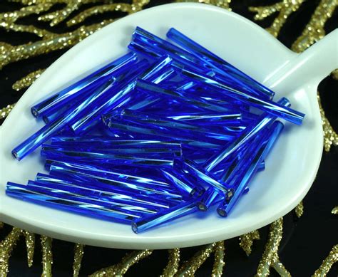 64pcs X 25mm Extra Long Twisted Round Czech Glass Bugle Beads PRECIOSA