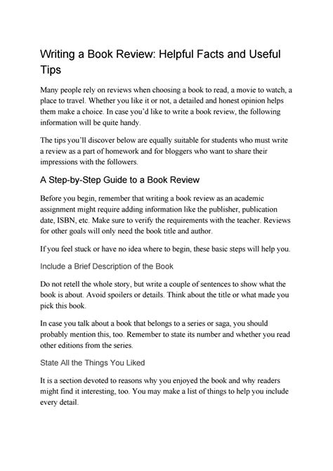 Writing A Book Review Helpful Facts And Useful Tips By Mypaxa Issuu