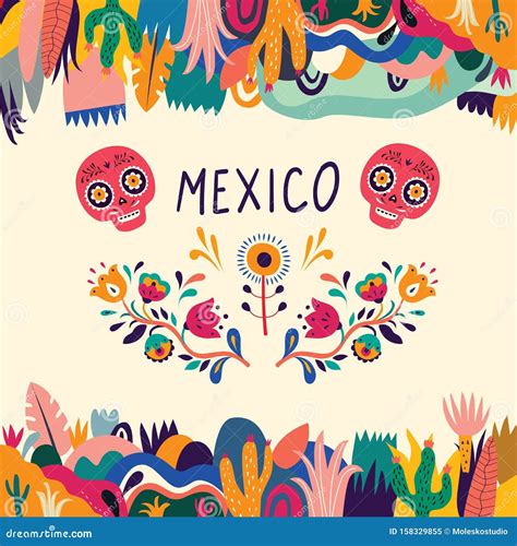 Colorful Mexican Symbols. Vector Illustration | CartoonDealer.com #69417880