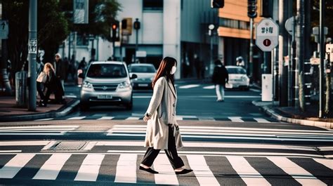 횡단보도에서 길을 걷는 여자 횡단보도에서 정지한 여성 고화질 사진 사진 자동차 배경 일러스트 및 사진 무료 다운로드