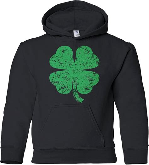 Threadrock Big Boys Distressed Green Four Leaf Clover