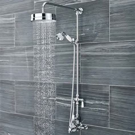 Nuie Traditional Twin Exposed Thermostatic Shower Valve Chrome