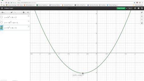 Graphing Quadratic Equations Using Desmos Youtube