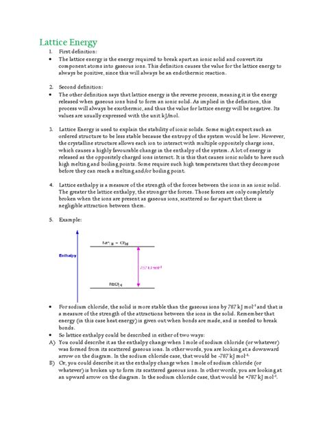 Lattice Energy | PDF | Ion | Atoms