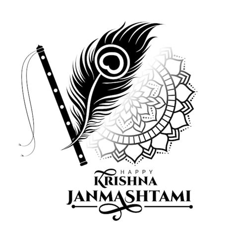 Premium Vector Happy Krishna Janmashtami Greetings With Peacock