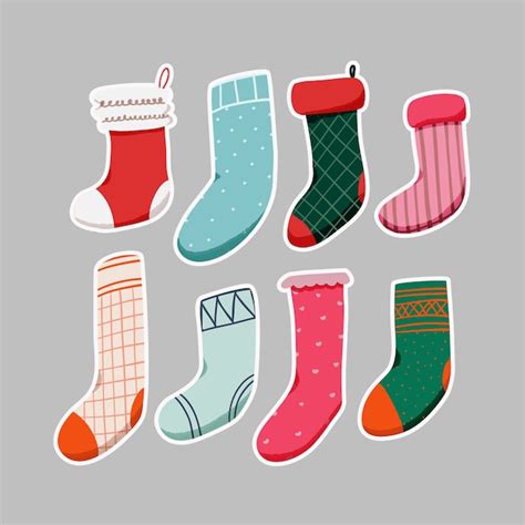 Colecci N De Calcetines Navide Os Vector Premium