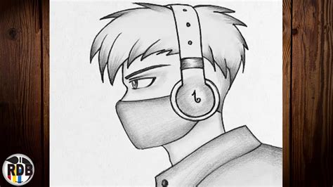 Easy Anime Drawing How To Draw A Cool Guy Wearing Headphones Step By