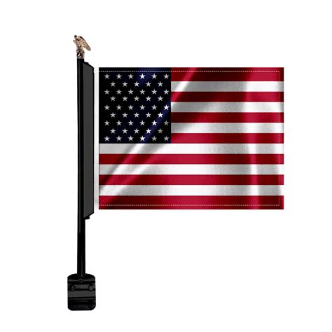 #1 Semi Truck Flag Mount W/ Vibrant 11.5x15" Flag - Black