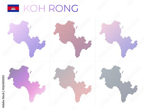 Koh Rong Dotted Map Set Map Of Koh Rong In Dotted Style Borders Of