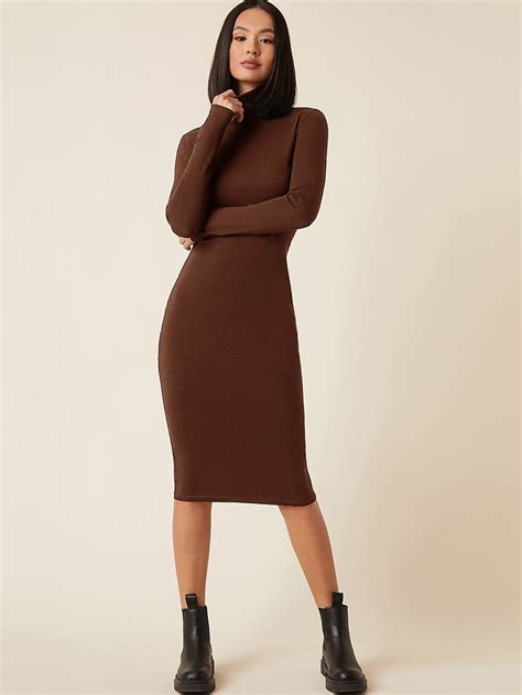 High Neck Solid Bodycon Dress