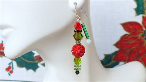 Grinch Earrings Swarovski Earrings Christmas Earrings Christmas