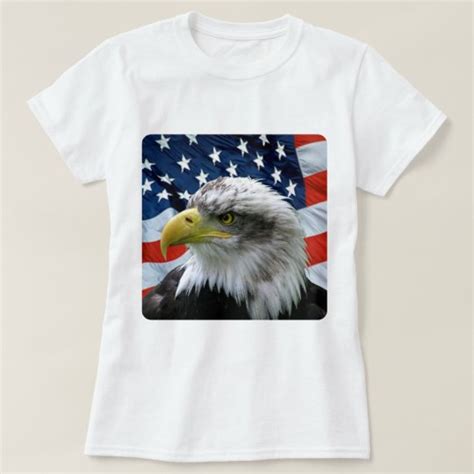 Bald Eagle American Flag T-Shirt | Zazzle.com