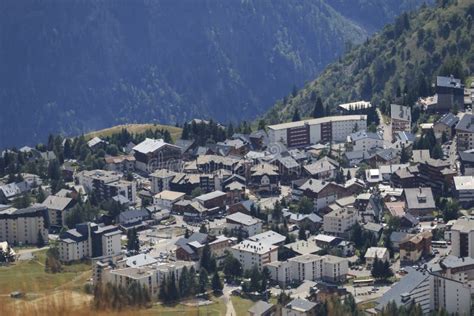 Village Les Deux Alpes at Summer Time Stock Image - Image of hiking ...