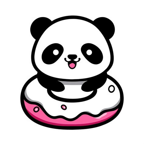 Premium Vector Cute Panda Bear Hand Drawn Flat Stylish Mascot Cartoon