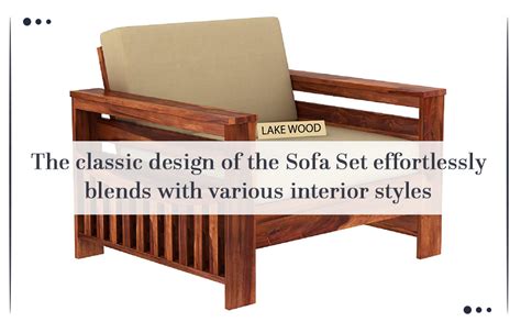 Lakewood Sheesham Wood Single Seater Sofa Set For Living Room Home