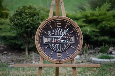 Harley Davidson Motorcycle Wall Clock Wood Carving Highly Etsy