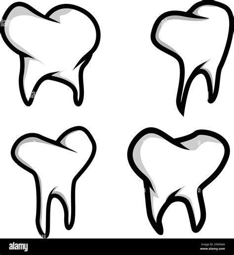 Teeth Icons Set White Teeth Icon Stock Vector Image And Art Alamy