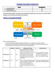 Assignment Strategic Innovation Docx Strategic Innovation Assignment