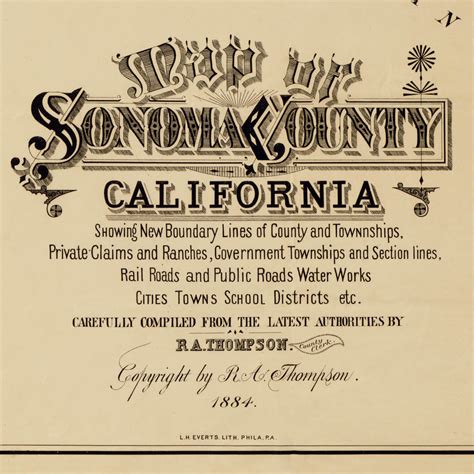 Sonoma County Map - 1884 — Vitali Map Co.