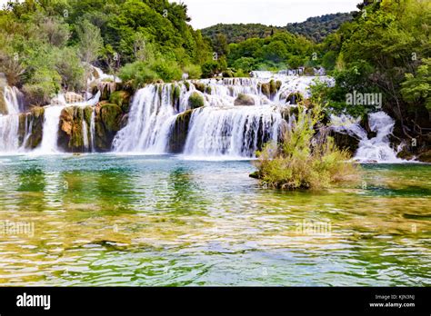 Krka Waterfall In The Croatian National Park Stock Photo Alamy