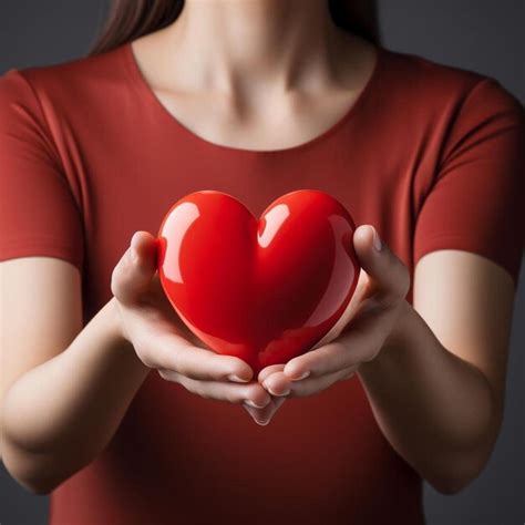 Premium AI Image A Woman Holding A Red Heart In Her Hands