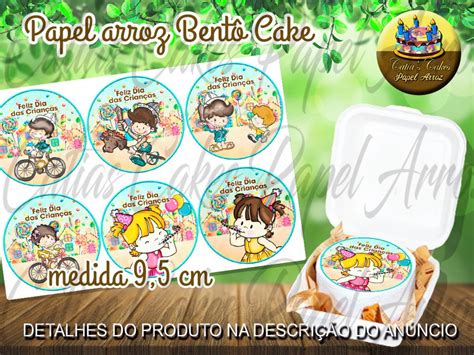 Papel De Arroz Bentô Bento Cake Redondo Dia das Crianças Elo7