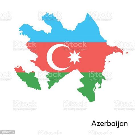 Vetores De Mapa Do Azerbaijão Com As Cores Da Bandeira E Mais Imagens De Azerbaidjão