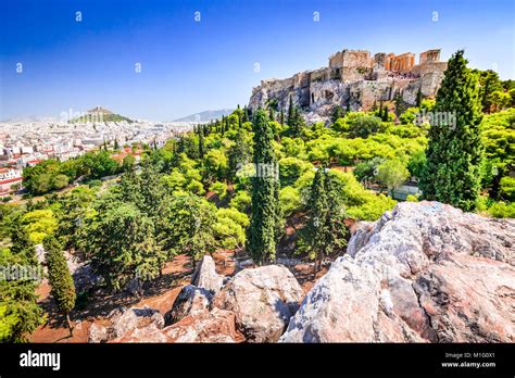 Atenas Grecia Acrópolis Antiguas Ruinas De La Civilización Griega