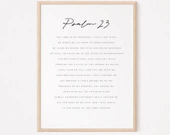 Psalm 23 Poster Bible Verse Art Scriptural Motivation Religious Gift