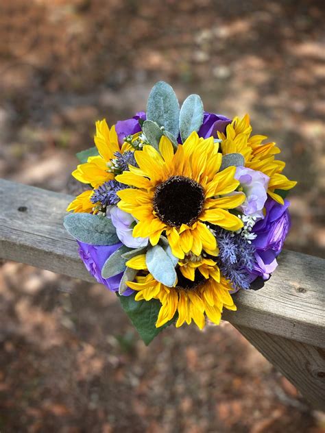 Sunflower Bouquet Purple Sunflower Bouquet Sunflower and | Etsy