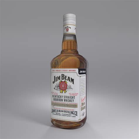 jim beam bottle whiskey obj