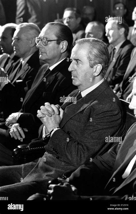 JACQUES CHIRAC and French Finance Minister EDOUARD BALLADUR at Court ...