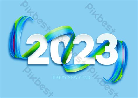 Happy New Year 2023 Ribbon Psd Free Download Pikbest