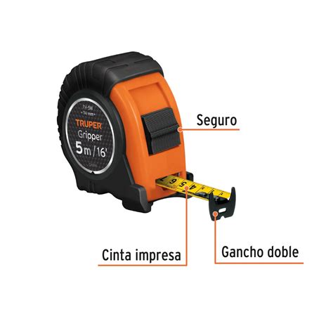 Flex Metro Gripper Contra Impactos M Cinta Mm Truper