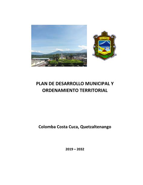 Plan De Desarrollo Municipal Y Ordenamiento Territorial DocsLib