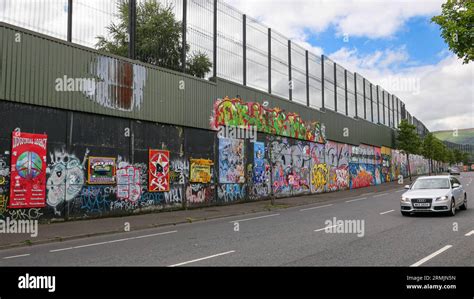 Northern Ireland, Belfast: graffiti along one of the city's numerous ...