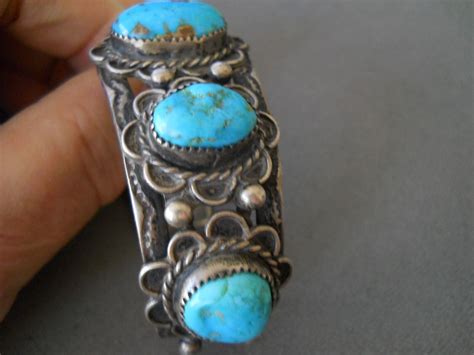 OLD Southwestern Native American Navajo Turquoise Row Gem