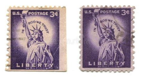 Old Postage Stamps From USA Liberty Editorial Photography Image Of